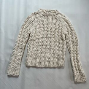 J. Crew Hand Knit Chunky Knit Ivory Sweater Womens Small